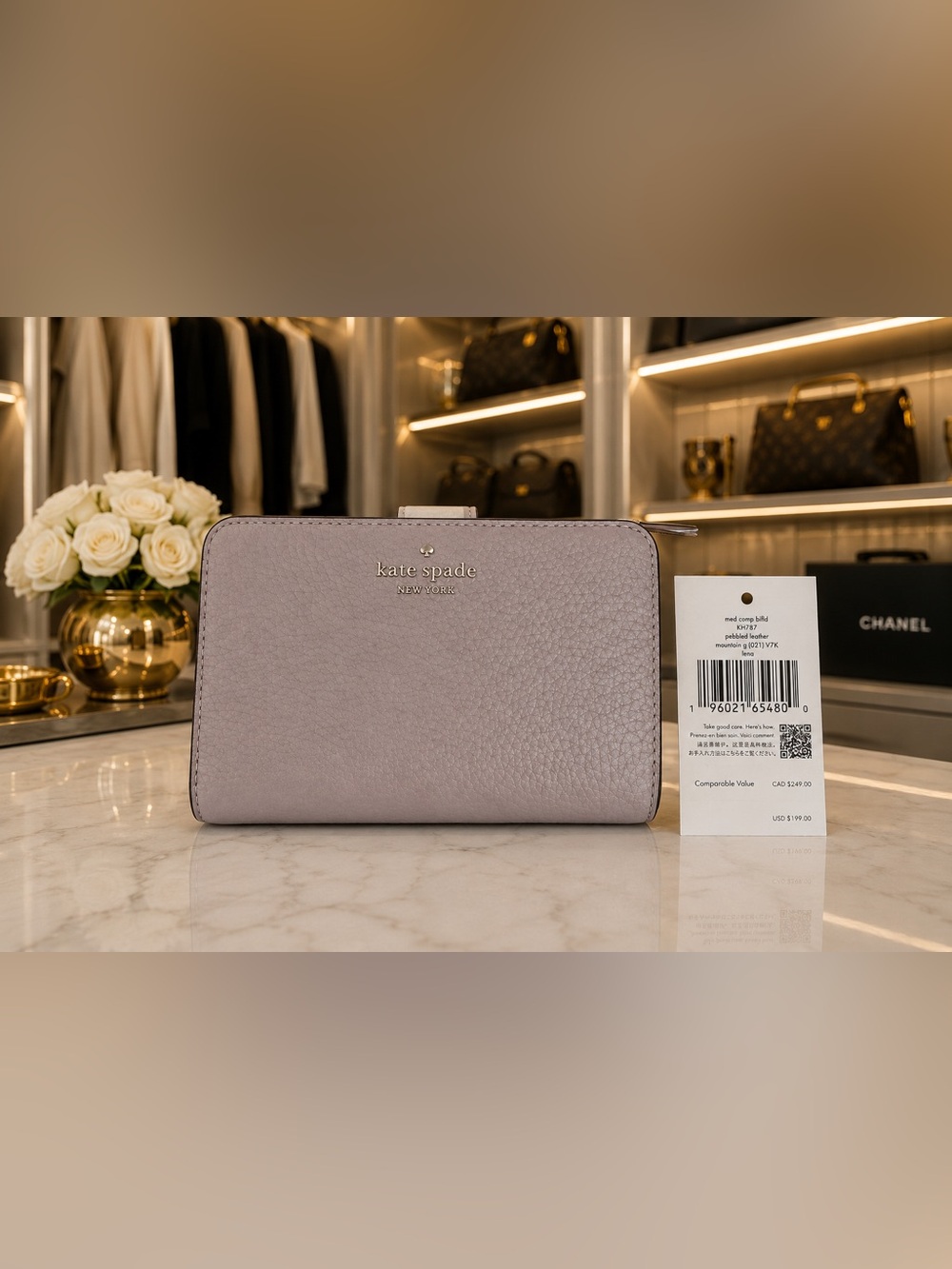 Kate Spade New York Lena Medium Compact Wallet | Pebbled Leather